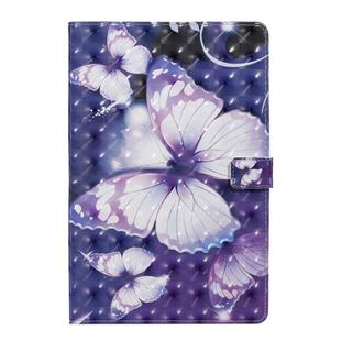 For Galaxy Tab S5e 3D Colored Drawing Horizontal Flip Leather Case with Holder & Card Slots & Wallet & Sleep / Wake-up Function(Purple Butterfly)