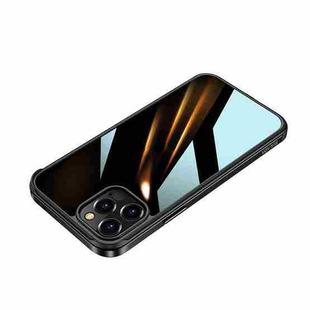 For iPhone 12 mini SULADA  Aviation Aluminum Frame Nano Glass TPU Case(Black)