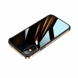 For iPhone X / XS SULADA Shockproof Aviation Aluminum Metal Frame + Nano Glass + TPU Protective Case(Gold)