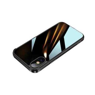 For iPhone X / XS SULADA Shockproof Aviation Aluminum Metal Frame + Nano Glass + TPU Protective Case(Black)