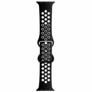 Butterfly Buckle Dual-tone Liquid Silicone Watch Band For Apple Watch Series 8&7 41mm / SE 2&6&SE&5&4 40mm / 3&2&1 38mm(Black+Grey)