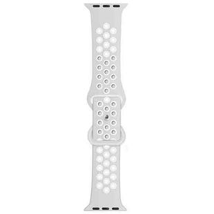 Butterfly Buckle Dual-tone Liquid Silicone Watch Band For Apple Watch Ultra 49mm / Series 8&7 45mm / SE 2&6&SE&5&4 44mm / 3&2&1 42mm(Gray+Silver White)