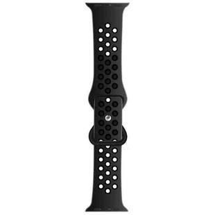 Butterfly Buckle Dual-tone Liquid Silicone Watch Band For Apple Watch Ultra 49mm / Series 8&7 45mm / SE 2&6&SE&5&4 44mm / 3&2&1 42mm(Dark Gray+Black)