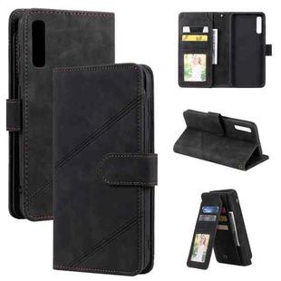For Samsung Galaxy A50 Skin Feel Business Horizontal Flip PU Leather Case with Holder & Multi-Card Slots & Wallet & Lanyard & Photo Frame(Black)
