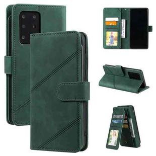 For Samsung Galaxy S20 Ultra Skin Feel Business Horizontal Flip PU Leather Case with Holder & Multi-Card Slots & Wallet & Lanyard & Photo Frame(Green)