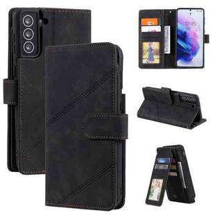 For Samsung Galaxy S21+ 5G Skin Feel Business Horizontal Flip PU Leather Case with Holder & Multi-Card Slots & Wallet & Lanyard & Photo Frame(Black)