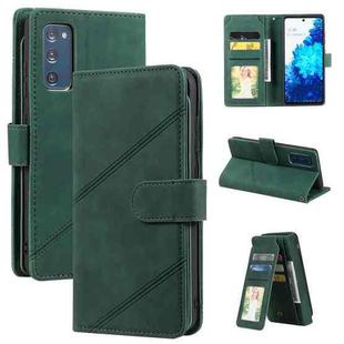 For Samsung Galaxy S20 FE Skin Feel Business Horizontal Flip PU Leather Case with Holder & Multi-Card Slots & Wallet & Lanyard & Photo Frame(Green)