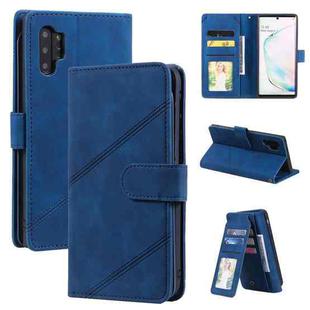 For Samsung Galaxy Note10+ Skin Feel Business Horizontal Flip PU Leather Case with Holder & Multi-Card Slots & Wallet & Lanyard & Photo Frame(Blue)