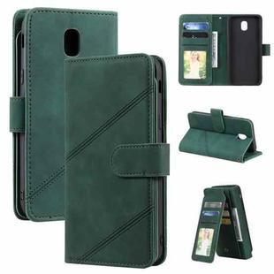 For Samsung Galaxy J5 2017 Skin Feel Business Horizontal Flip PU Leather Case with Holder & Multi-Card Slots & Wallet & Lanyard & Photo Frame(Green)