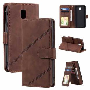 For Samsung Galaxy J5 2017 Skin Feel Business Horizontal Flip PU Leather Case with Holder & Multi-Card Slots & Wallet & Lanyard & Photo Frame(Brown)