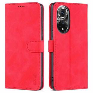 For Honor 50 Pro AZNS Skin Feel Calf Texture Horizontal Flip Leather Case with Card Slots & Holder & Wallet(Red)