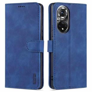 For Honor 50 Pro AZNS Skin Feel Calf Texture Horizontal Flip Leather Case with Card Slots & Holder & Wallet(Blue)