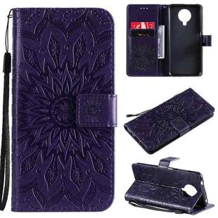 For Nokia 5.3 Sun Embossing Pattern Horizontal Flip Leather Case with Card Slot & Holder & Wallet & Lanyard(Purple)