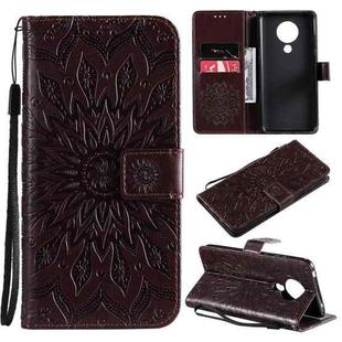 For Nokia 5.3 Sun Embossing Pattern Horizontal Flip Leather Case with Card Slot & Holder & Wallet & Lanyard(Brown)