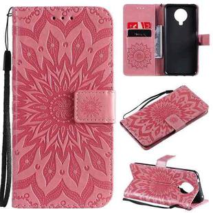 For Nokia 6.3 / G20 / G10 Sun Embossing Pattern Horizontal Flip Leather Case with Card Slot & Holder & Wallet & Lanyard(Pink)