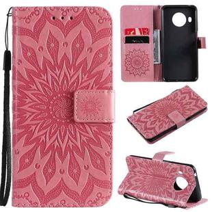 For Nokia X20 / X10 Sun Embossing Pattern Horizontal Flip Leather Case with Card Slot & Holder & Wallet & Lanyard(Pink)