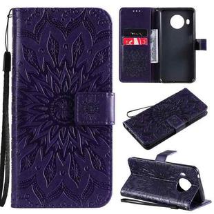 For Nokia X20 / X10 Sun Embossing Pattern Horizontal Flip Leather Case with Card Slot & Holder & Wallet & Lanyard(Purple)
