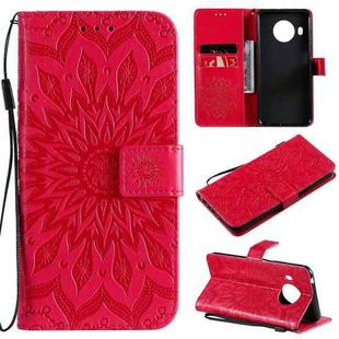 For Nokia X20 / X10 Sun Embossing Pattern Horizontal Flip Leather Case with Card Slot & Holder & Wallet & Lanyard(Red)