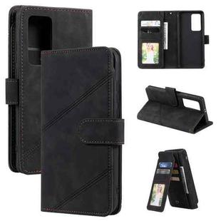 For Huawei P40 Pro Skin Feel Business Horizontal Flip PU Leather Case with Holder & Multi-Card Slots & Wallet & Lanyard & Photo Frame(Black)