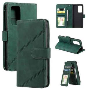 For Huawei P40 Pro Skin Feel Business Horizontal Flip PU Leather Case with Holder & Multi-Card Slots & Wallet & Lanyard & Photo Frame(Green)