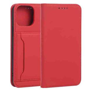For iPhone 13 Pro Max Strong Magnetism Shockproof Horizontal Flip Liquid Feel Leather Case with Holder & Card Slots & Wallet (Red)