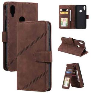 For Xiaomi Redmi Note 7 Skin Feel Business Horizontal Flip PU Leather Case with Holder & Multi-Card Slots & Wallet & Lanyard & Photo Frame(Brown)