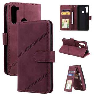 For Xiaomi Redmi Note 8T Skin Feel Business Horizontal Flip PU Leather Case with Holder & Multi-Card Slots & Wallet & Lanyard & Photo Frame(Red)