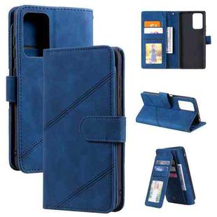 For Xiaomi Redmi Note 10 Pro Skin Feel Business Horizontal Flip PU Leather Case with Holder & Multi-Card Slots & Wallet & Lanyard & Photo Frame(Blue)