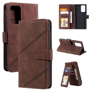 For Xiaomi Redmi Note 10 Pro Skin Feel Business Horizontal Flip PU Leather Case with Holder & Multi-Card Slots & Wallet & Lanyard & Photo Frame(Brown)