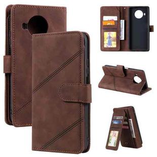 For Xiaomi Mi 10T Lite 5G Skin Feel Business Horizontal Flip PU Leather Case with Holder & Multi-Card Slots & Wallet & Lanyard & Photo Frame(Brown)