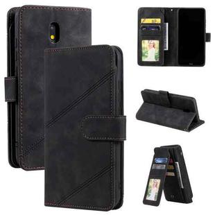 For Xiaomi Redmi 8A Skin Feel Business Horizontal Flip PU Leather Case with Holder & Multi-Card Slots & Wallet & Lanyard & Photo Frame(Black)