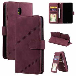 For Xiaomi Redmi 8A Skin Feel Business Horizontal Flip PU Leather Case with Holder & Multi-Card Slots & Wallet & Lanyard & Photo Frame(Red)