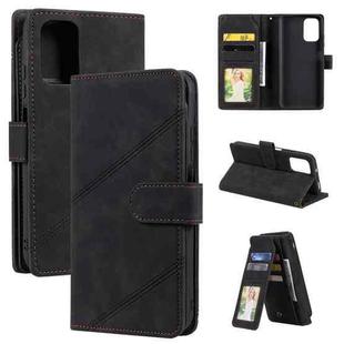 For Xiaomi Redmi Note 10 Skin Feel Business Horizontal Flip PU Leather Case with Holder & Multi-Card Slots & Wallet & Lanyard & Photo Frame(Black)
