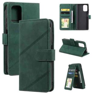 For Xiaomi Redmi Note 10 Skin Feel Business Horizontal Flip PU Leather Case with Holder & Multi-Card Slots & Wallet & Lanyard & Photo Frame(Green)