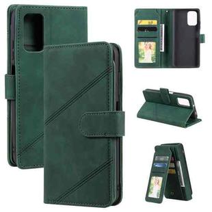 For Xiaomi Redmi Note 9 4G / Poco M3 Skin Feel Business Horizontal Flip PU Leather Case with Holder & Multi-Card Slots & Wallet & Lanyard & Photo Frame(Green)