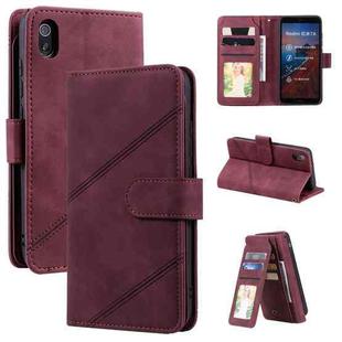 For Xiaomi Redmi 7A Skin Feel Business Horizontal Flip PU Leather Case with Holder & Multi-Card Slots & Wallet & Lanyard & Photo Frame(Red)