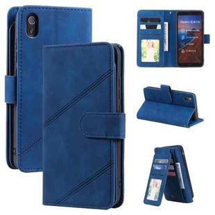 For Xiaomi Redmi 7A Skin Feel Business Horizontal Flip PU Leather Case with Holder & Multi-Card Slots & Wallet & Lanyard & Photo Frame(Blue)