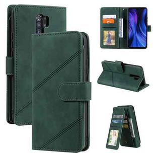 For Xiaomi Redmi 9 Skin Feel Business Horizontal Flip PU Leather Case with Holder & Multi-Card Slots & Wallet & Lanyard & Photo Frame(Green)