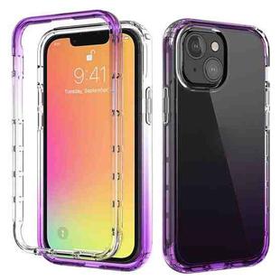 For iPhone 13 mini Shockproof High Transparency Two-color Gradual Change PC+TPU Candy Colors Protective Case (Purple)