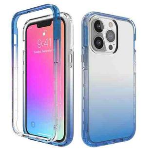 For iPhone 13 Shockproof High Transparency Two-color Gradual Change PC+TPU Candy Colors Protective Case(Blue)