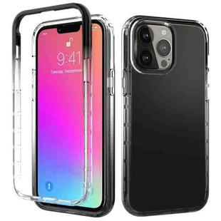 For iPhone 13 Pro Max Shockproof High Transparency Two-color Gradual Change PC+TPU Candy Colors Protective Case (Black)