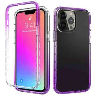 For iPhone 13 Pro Max Shockproof High Transparency Two-color Gradual Change PC+TPU Candy Colors Protective Case (Purple)