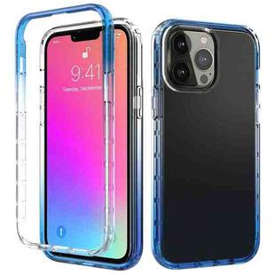 For iPhone 13 Pro Max Shockproof High Transparency Two-color Gradual Change PC+TPU Candy Colors Protective Case (Blue)