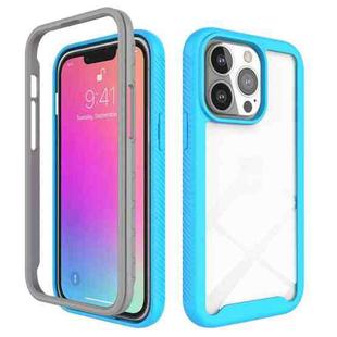 For iPhone 13 Pro Starry Sky Solid Color Series Shockproof PC + TPU Protective Case (Light Blue)