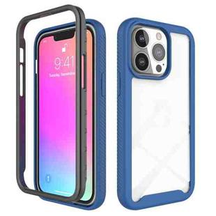 For iPhone 13 Pro Starry Sky Solid Color Series Shockproof PC + TPU Protective Case (Dark Blue)