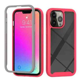 For iPhone 13 Pro Max Starry Sky Solid Color Series Shockproof PC + TPU Protective Case (Light Red)