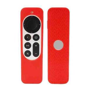 Silicone Protective Case Cover For Apple TV 4K 4th 2021 Siri Remote Controller(Red)
