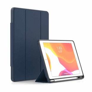 Mutural ZHIYA Series PC + TPU Horizontal Flip Leather Case with Holder & Pen Slot & Sleep / Wake-up Function For iPad 10.2 2021 / 2020 / 2019(Blue)
