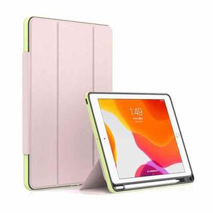 Mutural ZHIYA Series PC + TPU Horizontal Flip Leather Case with Holder & Pen Slot & Sleep / Wake-up Function For iPad 10.2 2021 / 2020 / 2019(Pink)