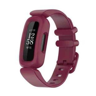For Fitbit Ace 3 Silicone Integrated Watch Band(Wine Red)